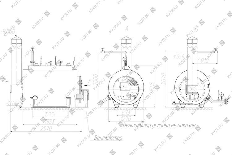 Чертеж котла КВ 300